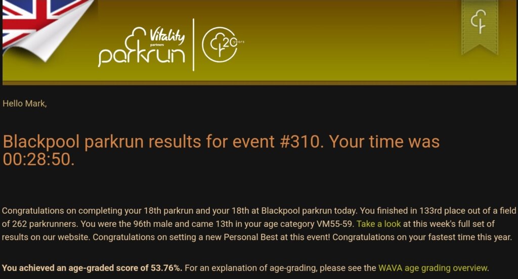 ParkRun Blackpool 13 July 2024